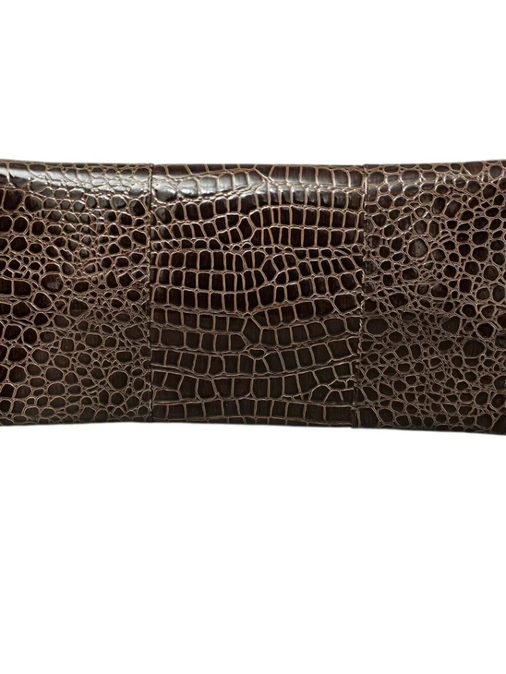 Cato New Envelope Clutch Croc Embossed Vegan Leather Large Brown Shoulder Bag